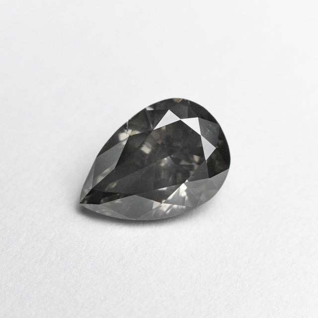 1.01ct 7.83x5.42x3.38mm Fancy Dark Grey Pear Brilliant 19913-01