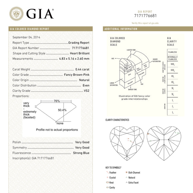 0.44ct 4.83x5.16x2.60mm GIA VS2 Fancy Deep Brown-Pink Heart Brilliant 🇦🇺 24154-01