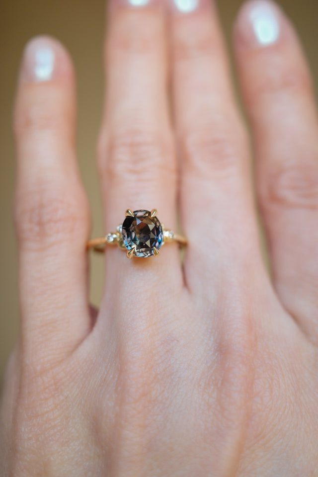 Shifting Sapphire Cluster Ring