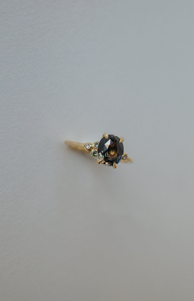 Shifting Sapphire Cluster Ring