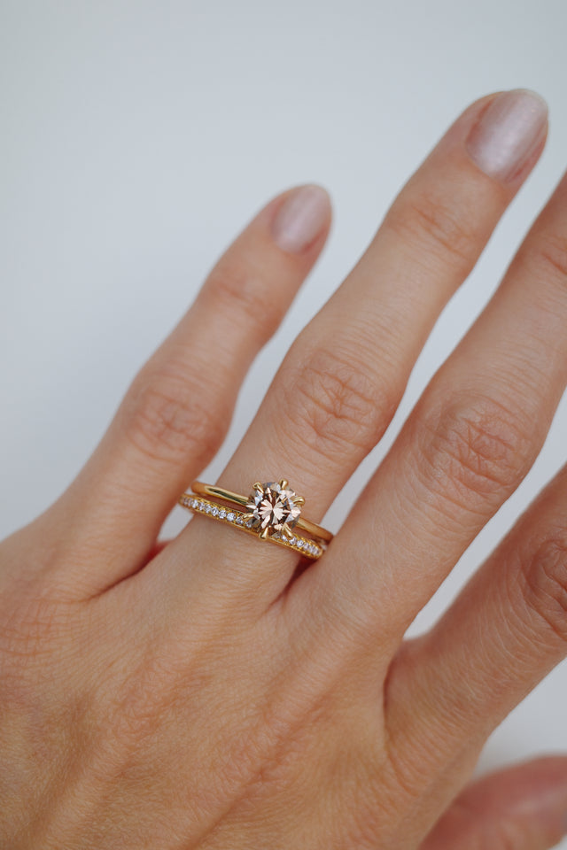 Champagne Diamond Six Prong Solitaire