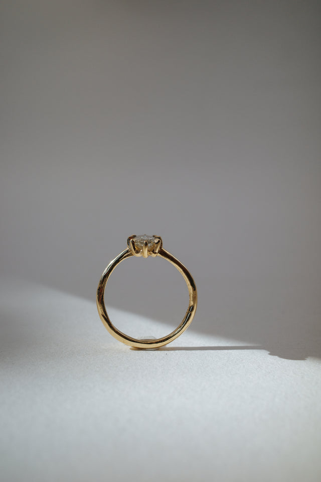 Champagne Oval Step Cut Diamond Solitaire