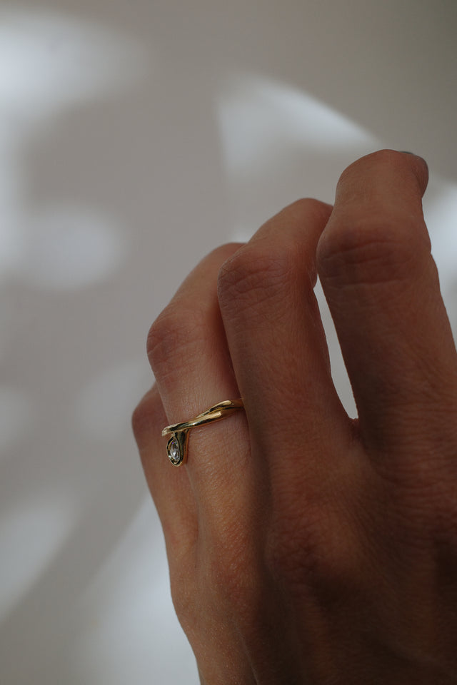 Diamond Entwined Drop Ring