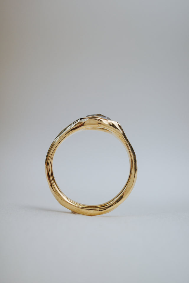 Molten Oval Rosecut Sapphire Signet