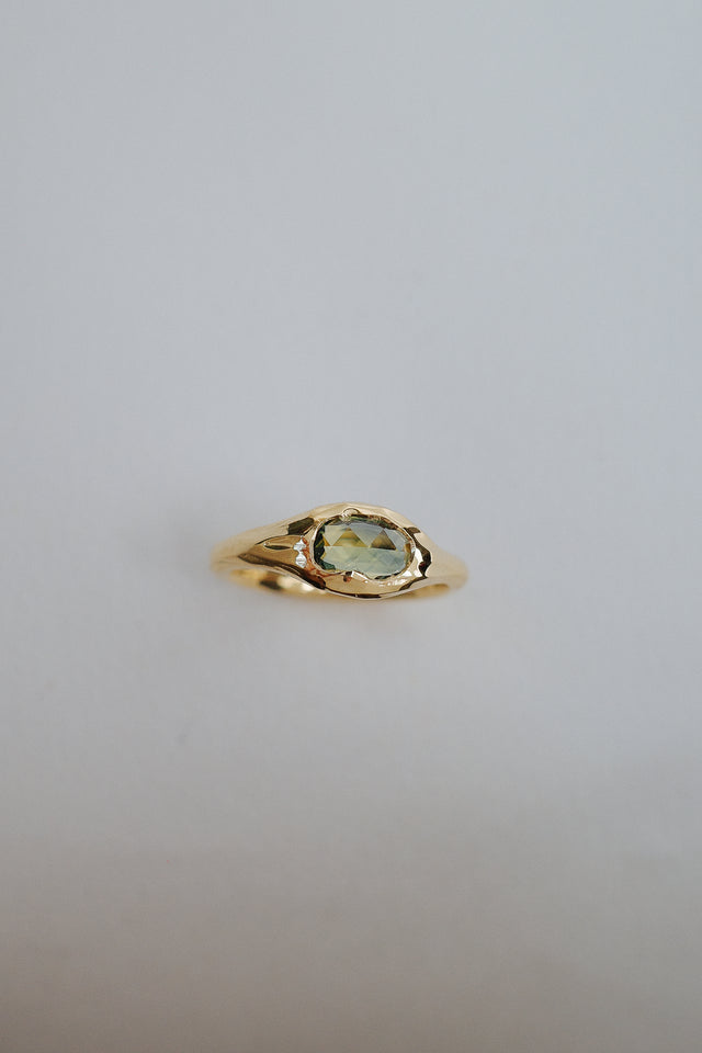 Molten Oval Rosecut Sapphire Signet