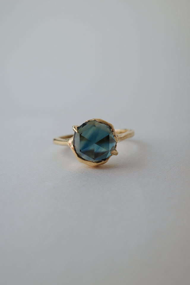 Half Molten Rosecut Sapphire Solitaire