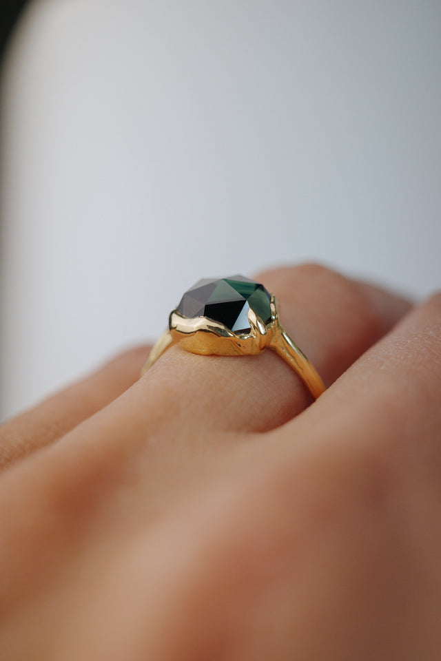 Half Molten Rosecut Sapphire Solitaire