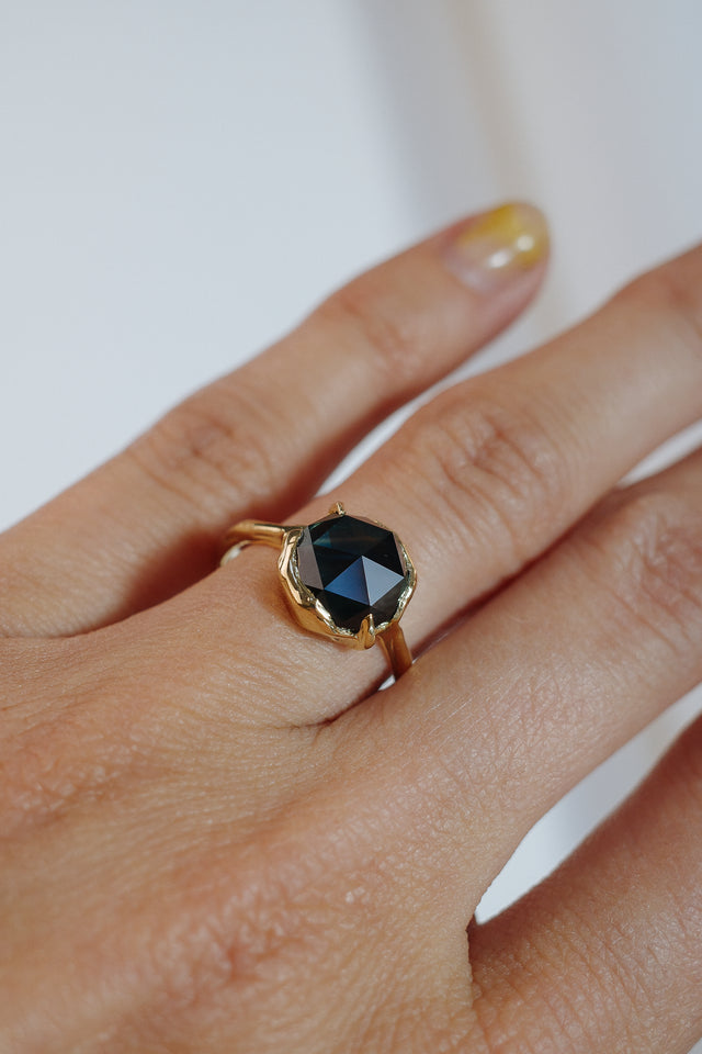 Half Molten Rosecut Sapphire Solitaire