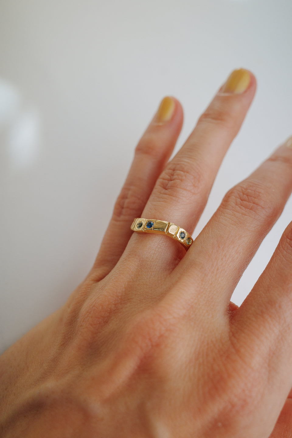 Arched Mosaic in Fairmined Yellow Gold with Sapphires