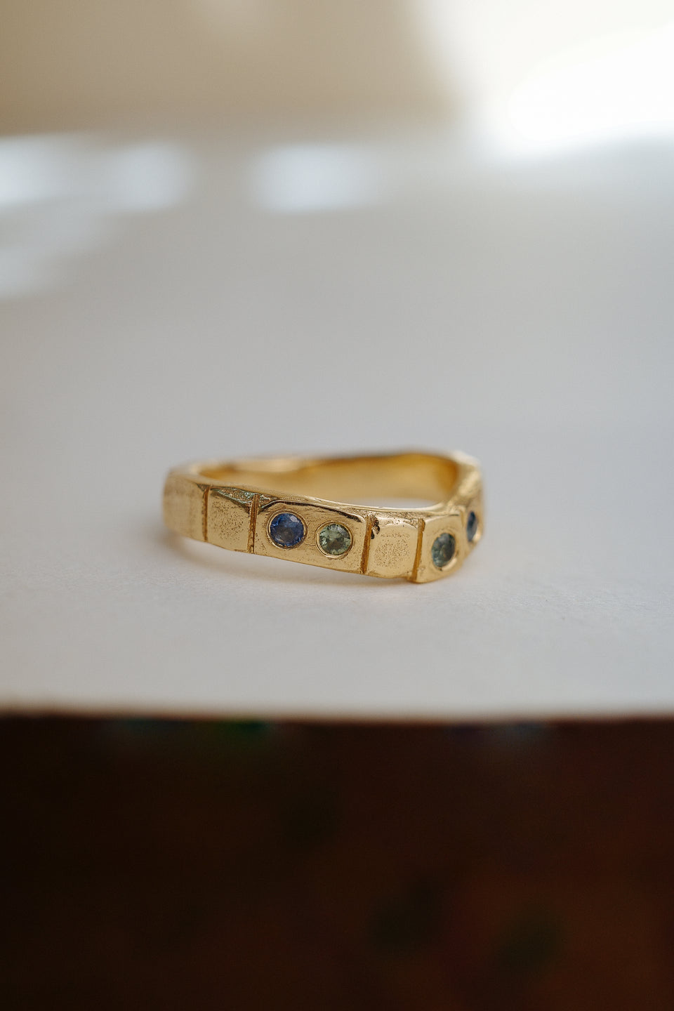 Arched Mosaic in Fairmined Yellow Gold with Sapphires