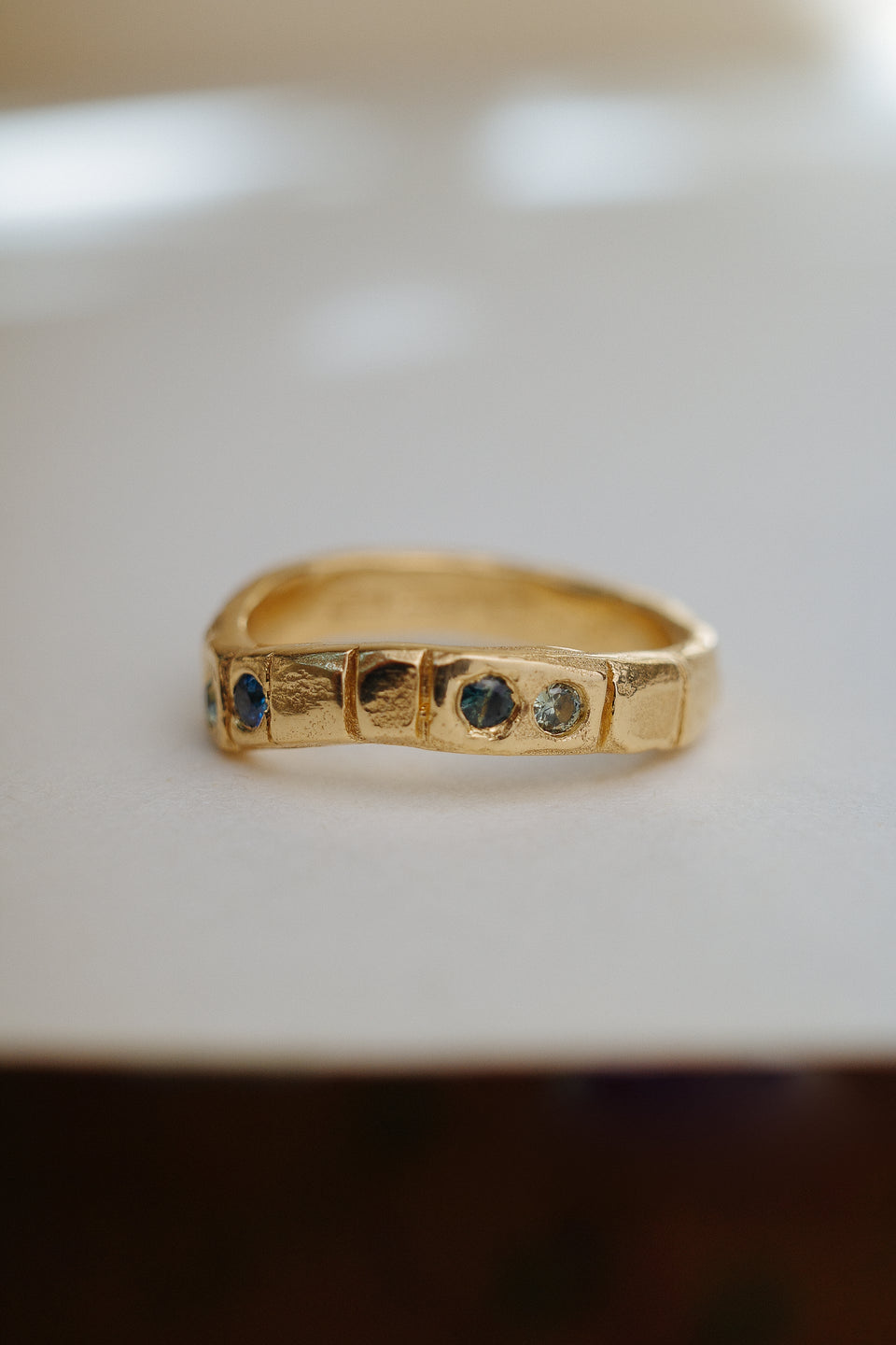 Arched Mosaic in Fairmined Yellow Gold with Sapphires