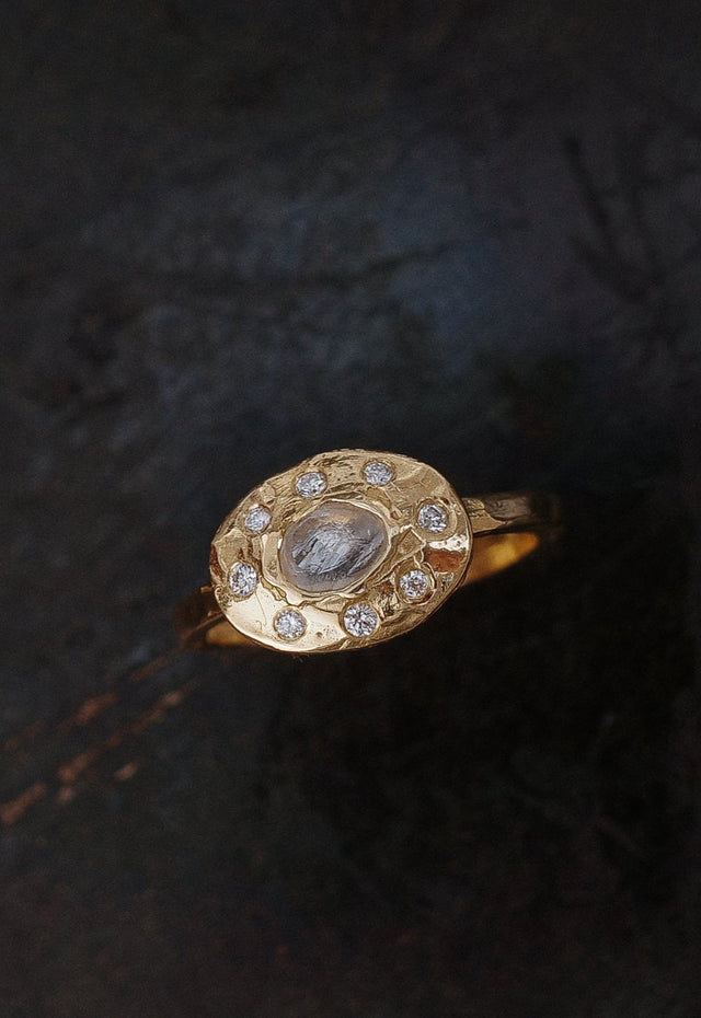 Ocean Diamond Halo Ring