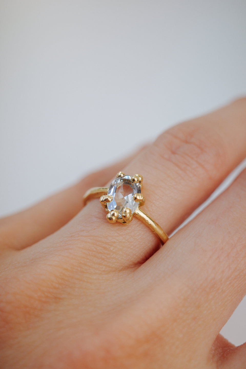 Tilted Oval Sapphire Solitaire