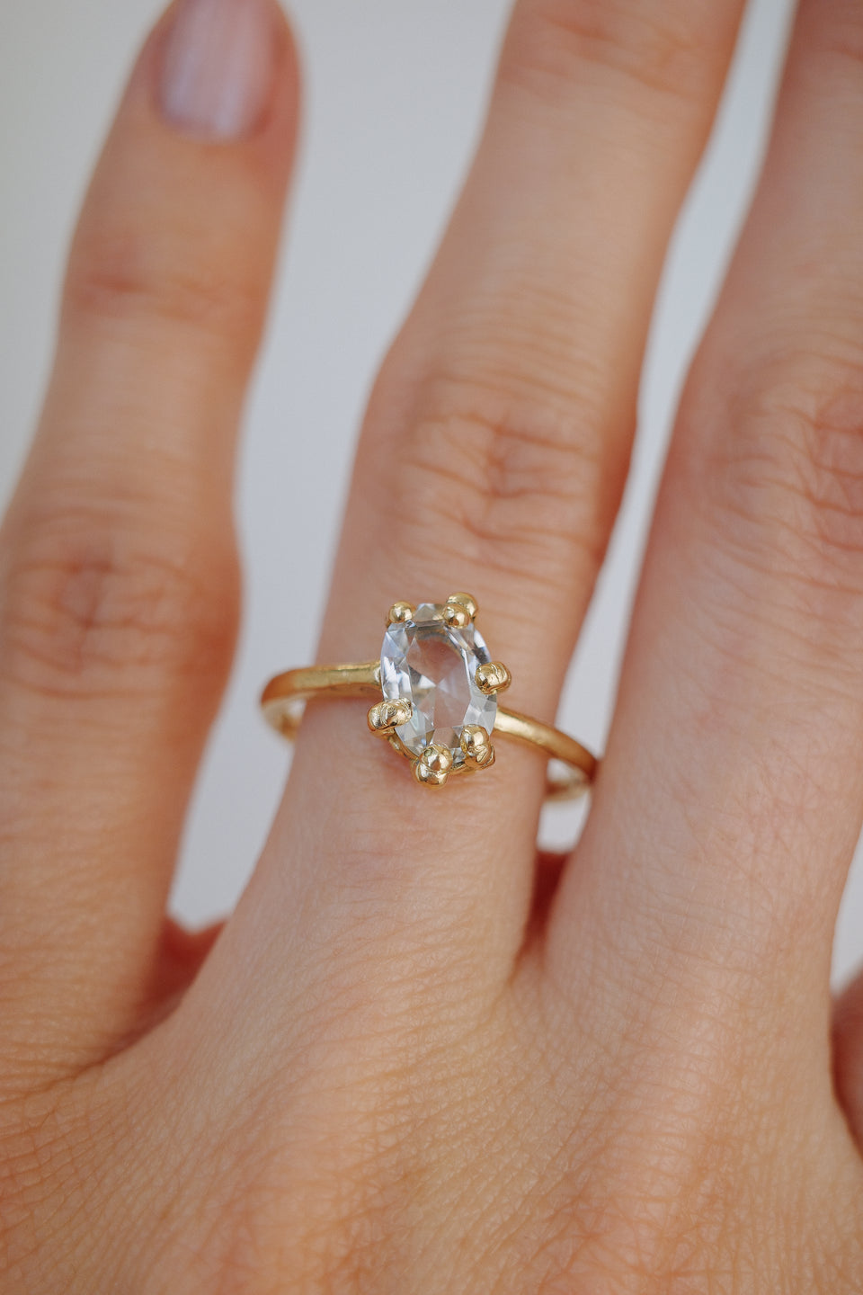Tilted Oval Sapphire Solitaire