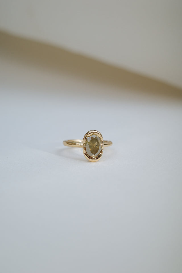 Molten Oval Diamond Solitaire
