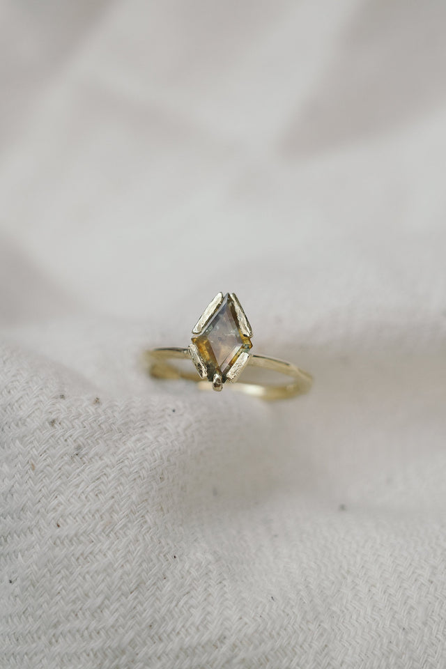 Open Bezel Lozenge Sapphire Ring