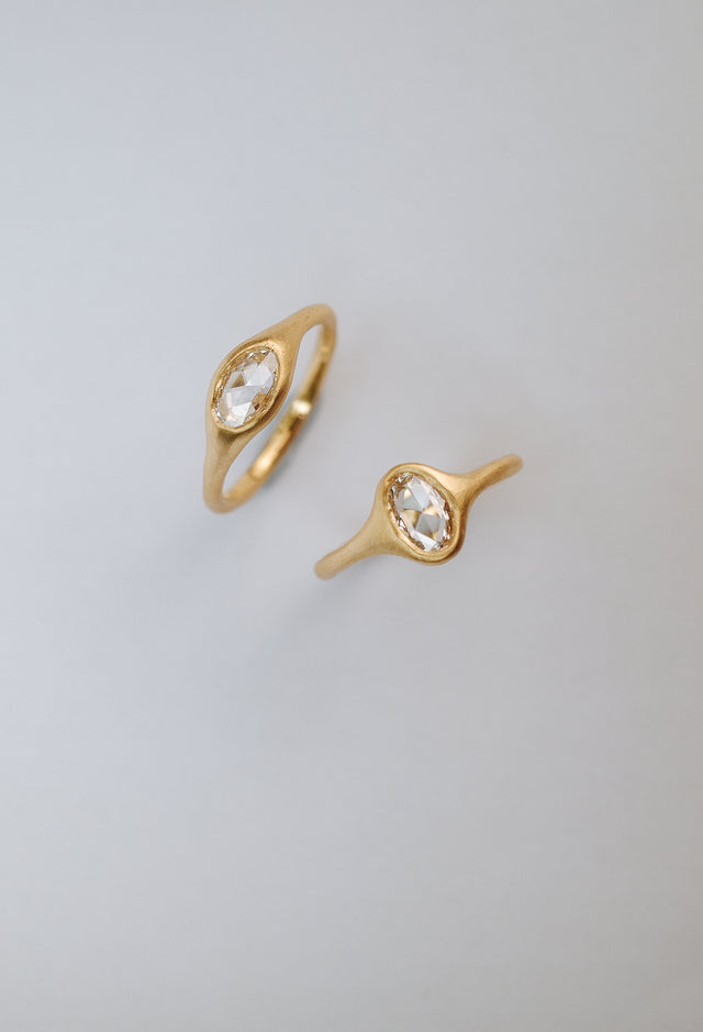 North/South Rosecut Diamond Signet