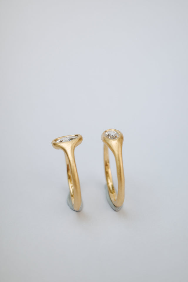 North/South Rosecut Diamond Signet