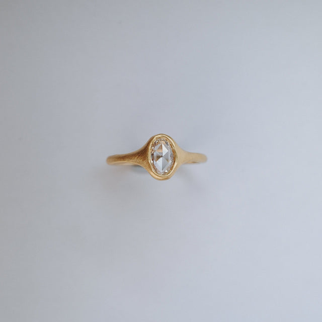 North/South Rosecut Diamond Signet