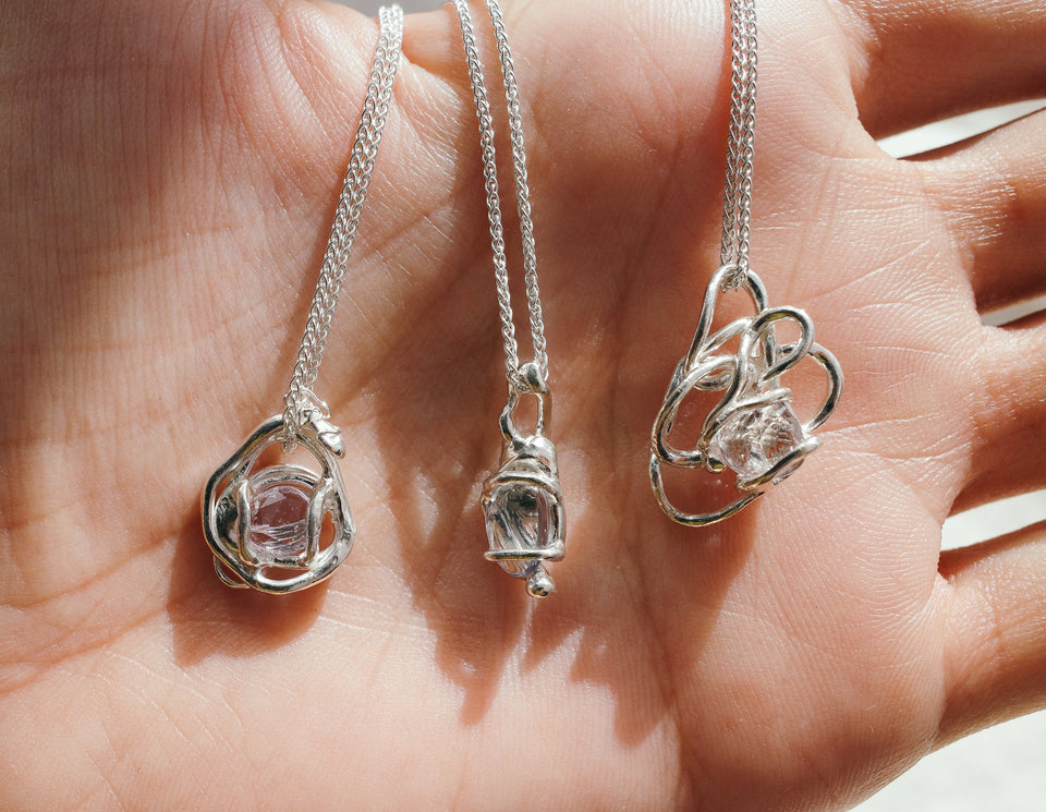 Silver + Sapphire Tempest Necklaces