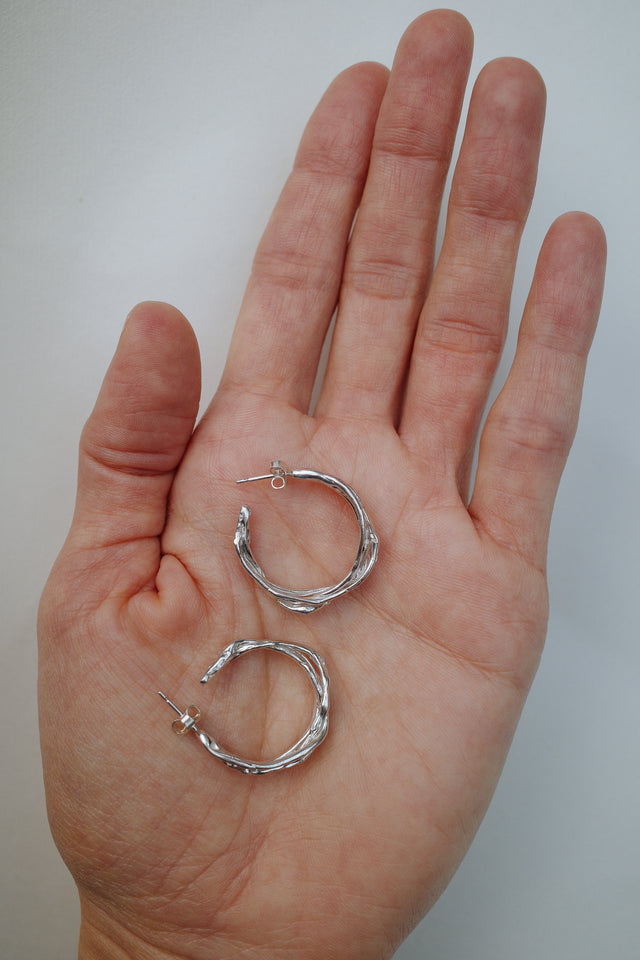 Silver Wire Hoop Earring