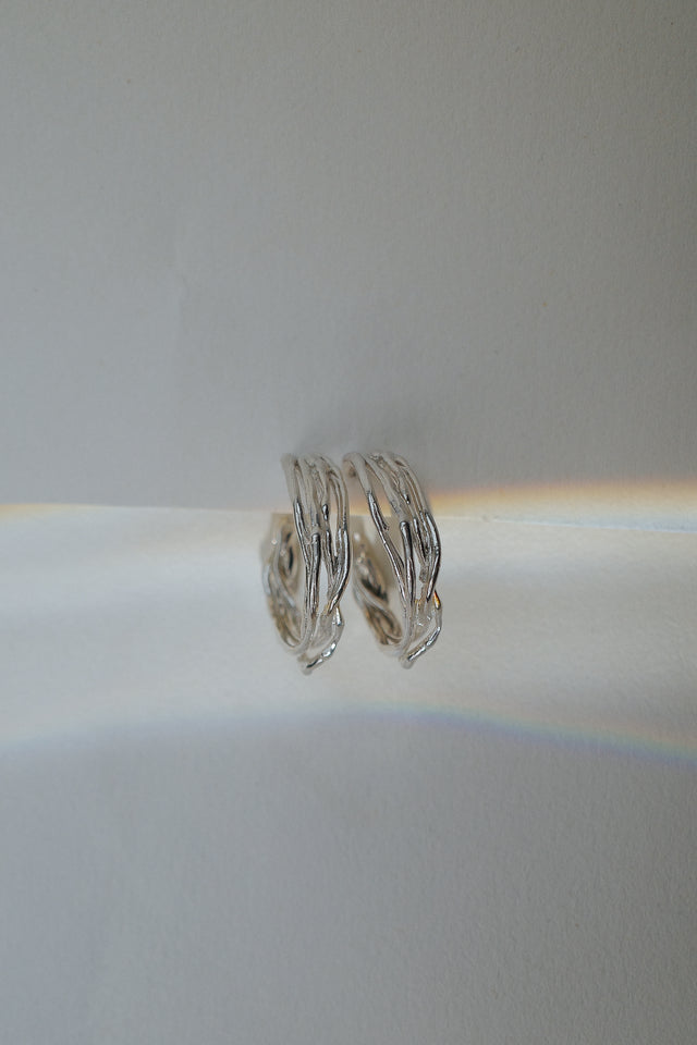 Silver Wire Hoop Earring