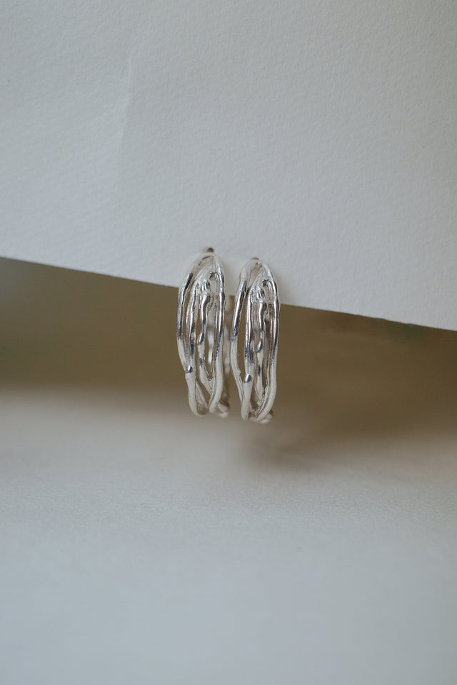 Silver Wire Hoop Earring