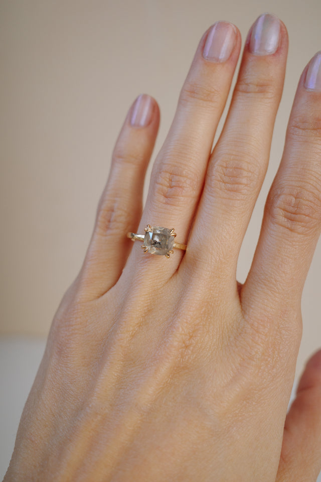 Trapiche Old Mine Cut Diamond Solitaire