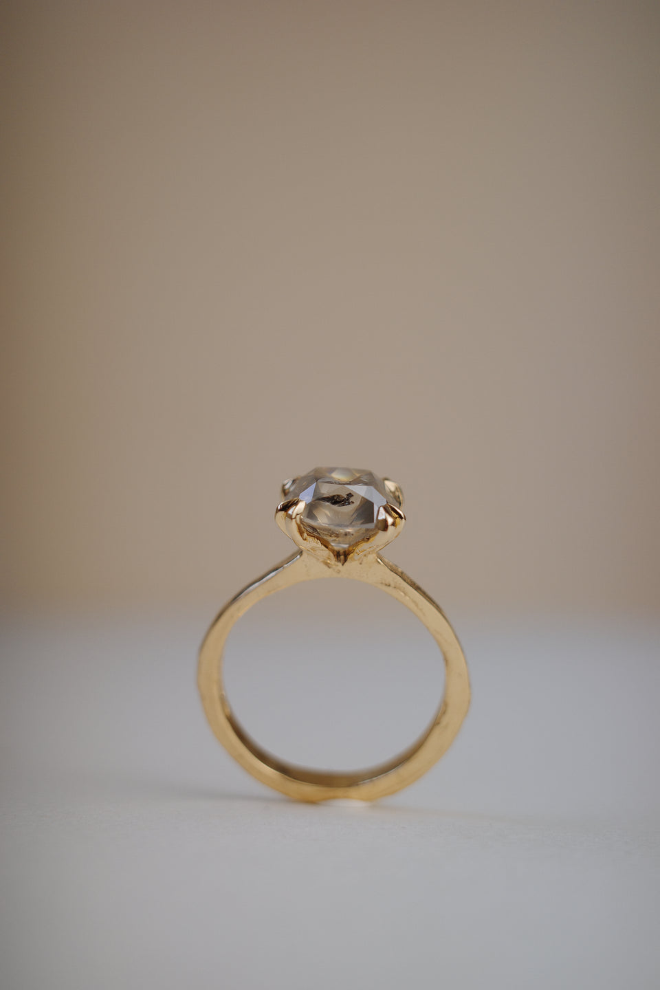 Trapiche Old Mine Cut Diamond Solitaire