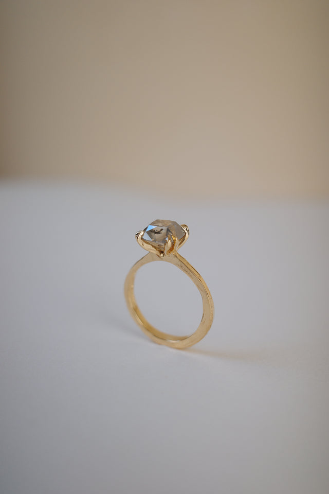 Trapiche Old Mine Cut Diamond Solitaire