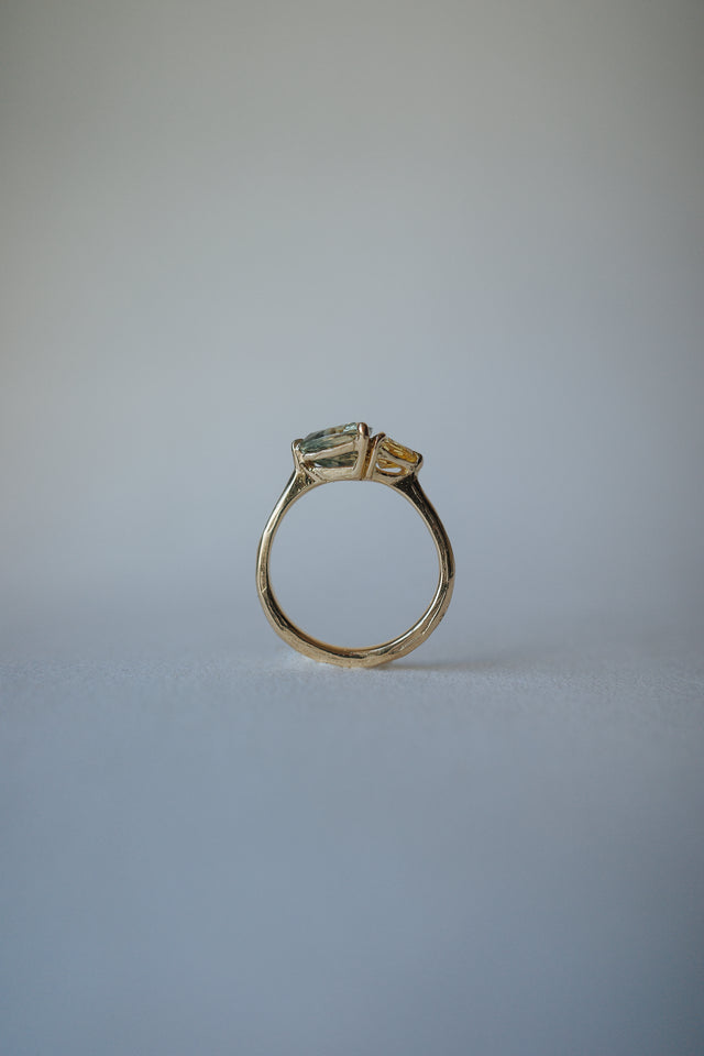 Australian Trillant Sapphire Toi et Moi Ring