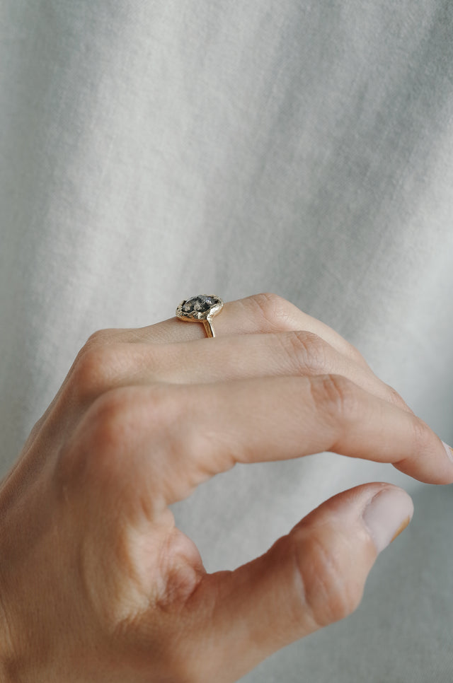 Hexagonal Salt and Pepper Diamond Solitaire