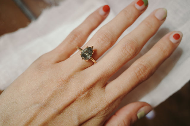 Talon Claw Pear Diamond Solitaire