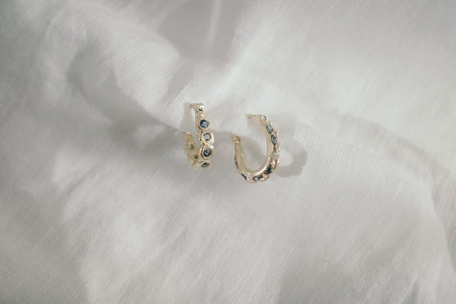 |Semi Bespoke| Sapphire Hoop Earrings - Single or Pair