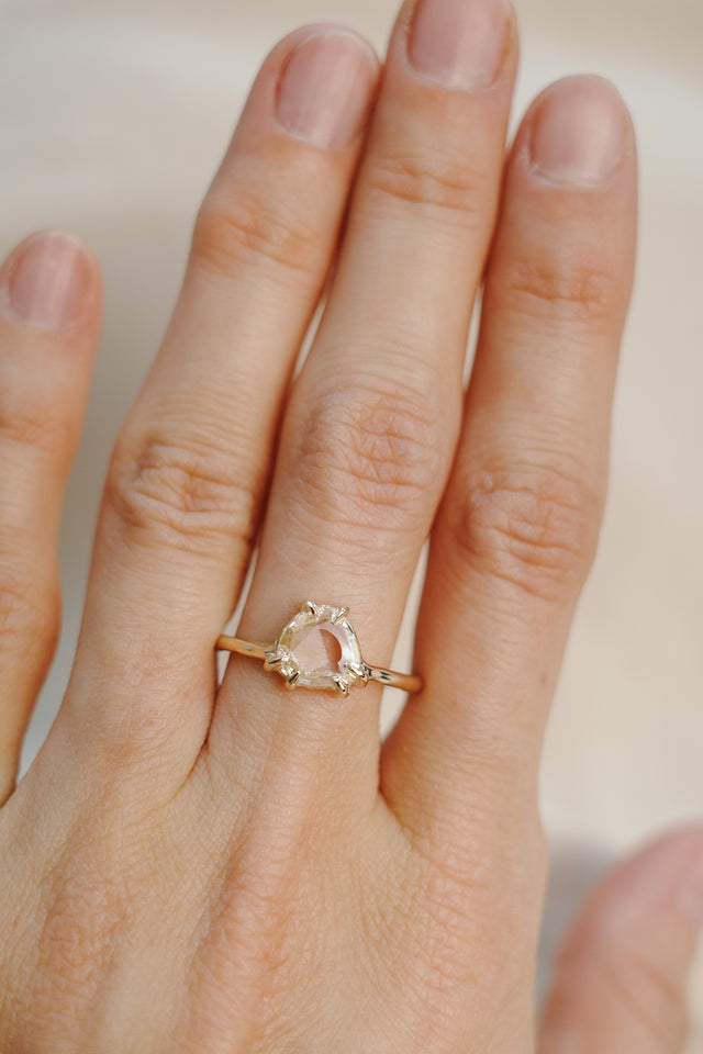 Rosecut Sapphire Claw Solitaire