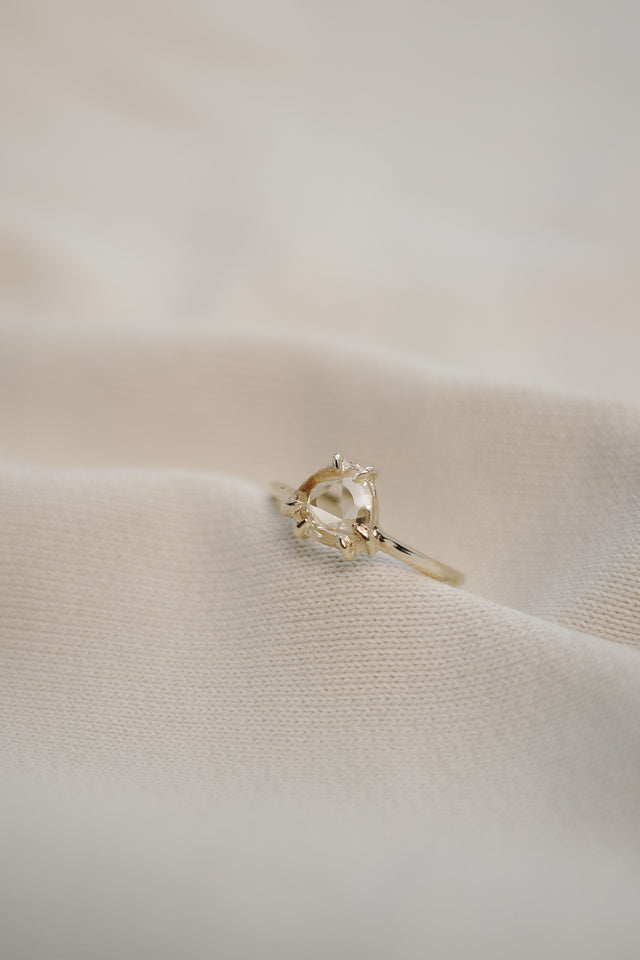 Rosecut Sapphire Claw Solitaire