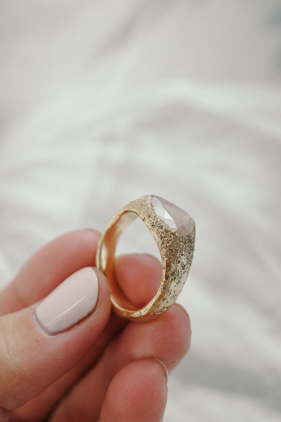 Pear Diamond Signet Ring