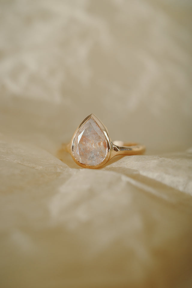 Rosy Pear Diamond Solitaire