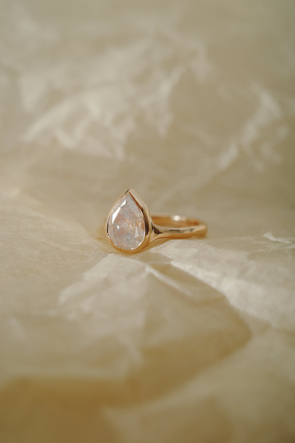 Rosy Pear Diamond Solitaire