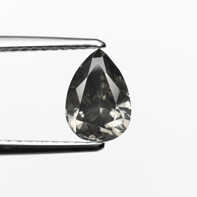 1.01ct 7.83x5.42x3.38mm Fancy Dark Grey Pear Brilliant 19913-01