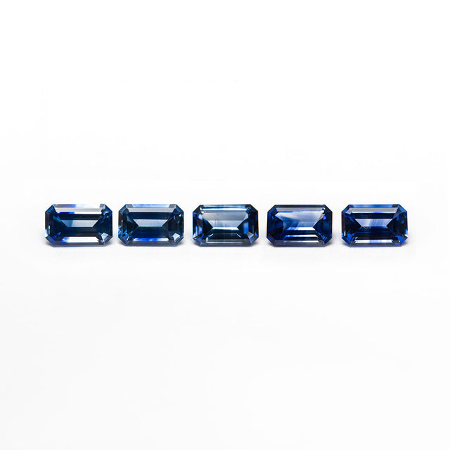 2.25cttw 5pc 5.5x3.5mm Cut Corner Rectangle Step Cut Sapphires 27722-01