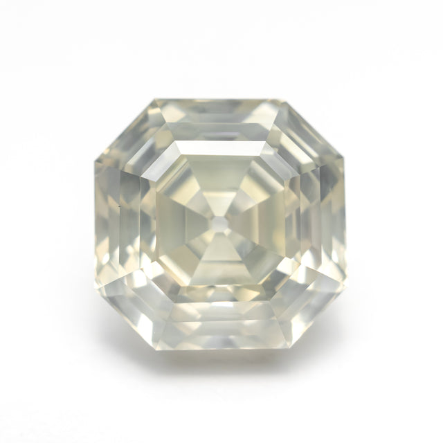 5.51ct 9.76x9.75x6.75mm GIA I1 Fancy Greyish Greenish Yellow Cut Corner Square Step Cut 28026-01