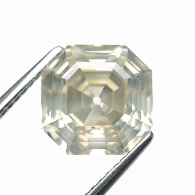 5.51ct 9.76x9.75x6.75mm GIA I1 Fancy Greyish Greenish Yellow Cut Corner Square Step Cut 28026-01