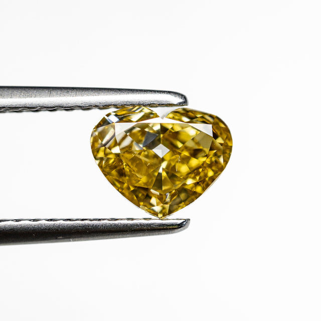 1.01ct 5.68x7.23x3.10mm GIA SI1 Fancy Deep Brownish Yellow Heart Brilliant 28350-01