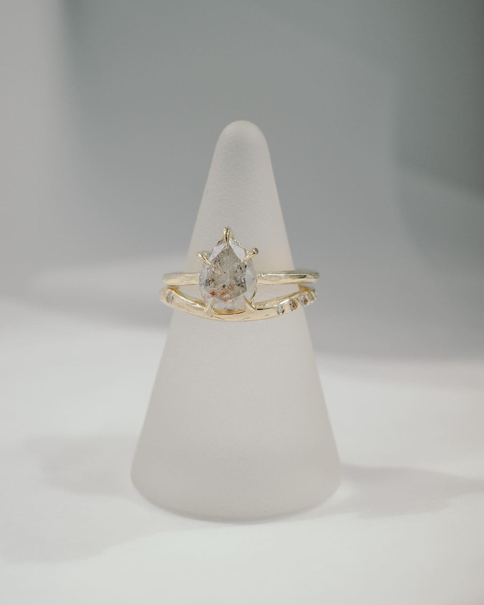 Impasto Arched Ring in Fairmined Gold with Champagne Diamonds