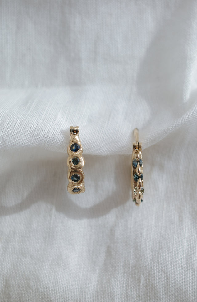 Sapphire Hoop Earrings