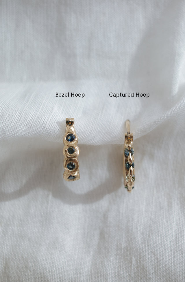 |Semi Bespoke| Sapphire Hoop Earrings - Single or Pair