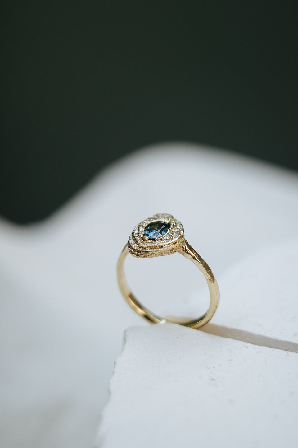 Stratified Sapphire Solitaire