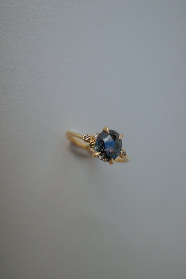 Shifting Sapphire Solitaire Ring