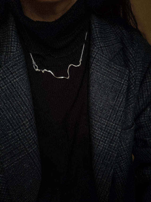 Silver Cascade Bar Necklace